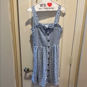 Sienna Sky Blue and Black Casual Kids Dress